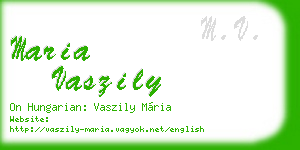 maria vaszily business card