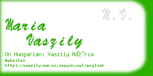 maria vaszily business card